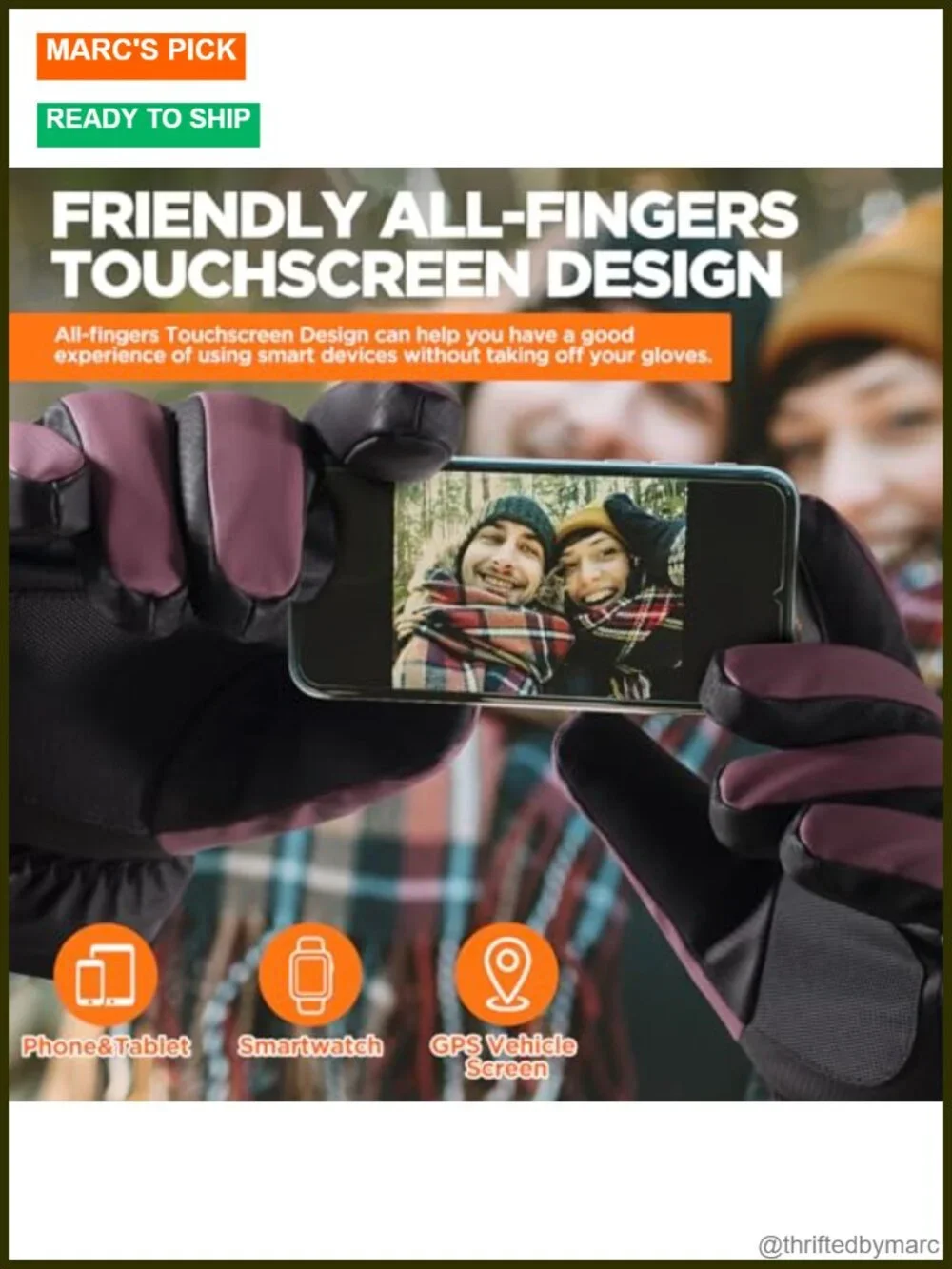 Winter Waterproof Ski Gloves with Touchscreen Fingers, Windproof Thermal for